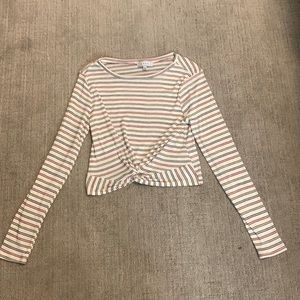 Large Gaze Striped Tight Fit Top